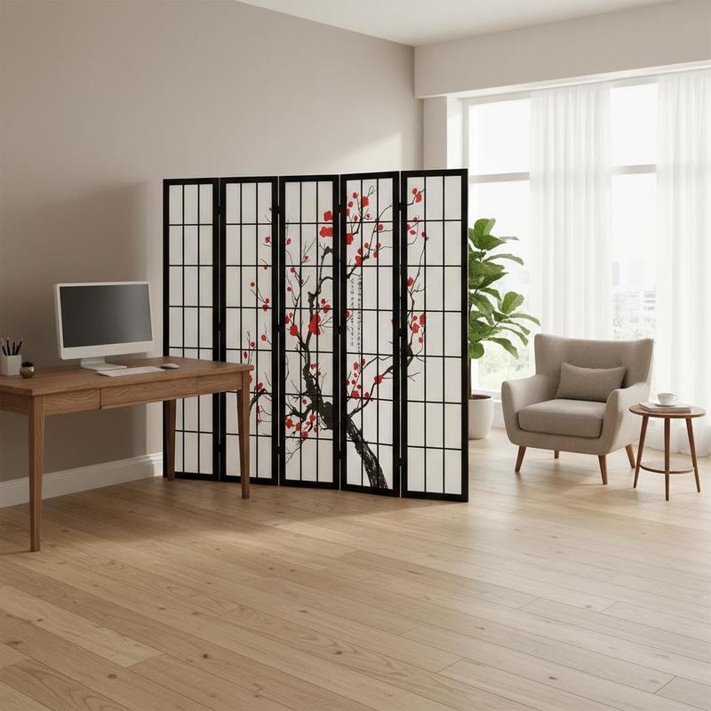 Shoji Screen Divider - Partisi Lipat Kayu Jepang 6 Panel