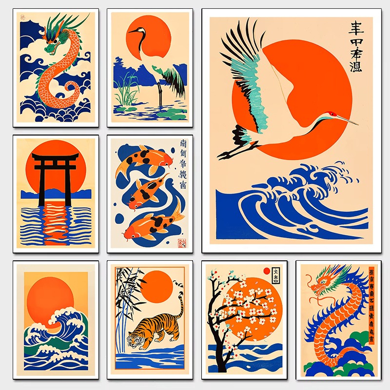 Ilustrasi Jepang Retro Kanvas  - Japanese Minimalist Lifestyle ulasan dan harga