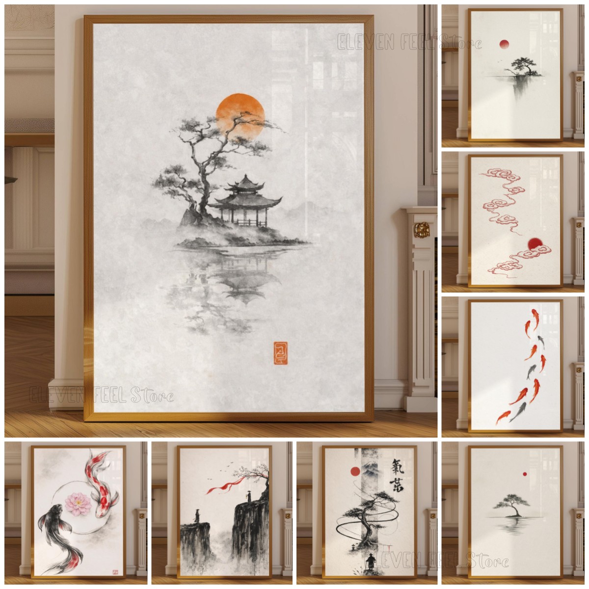 Poster Pohon Tinta Jepang Wabi - Japanese Minimalist Lifestyle ulasan dan harga