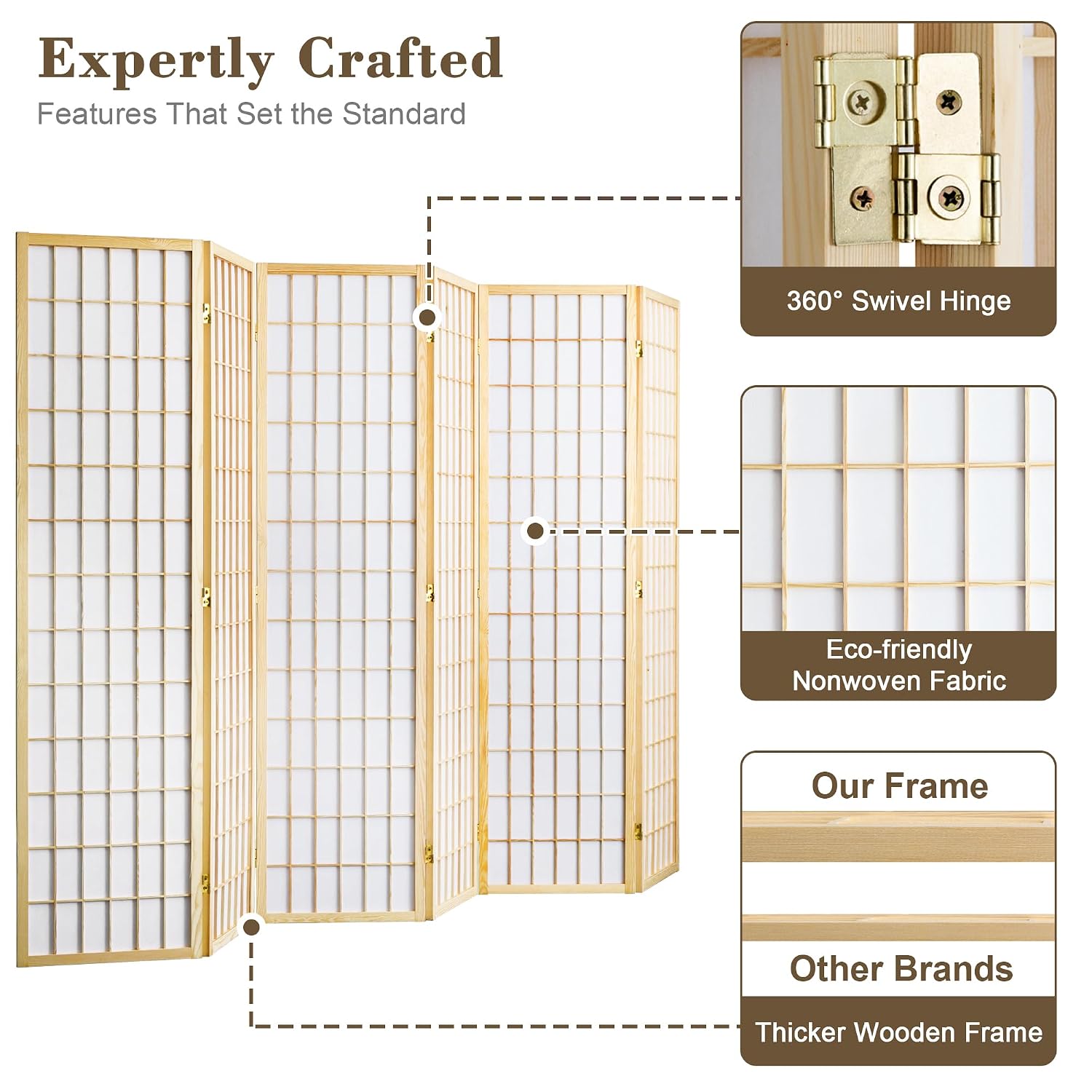 Partisi ruangan lipat 6 panel, - Shoji Screen Divider ulasan dan harga