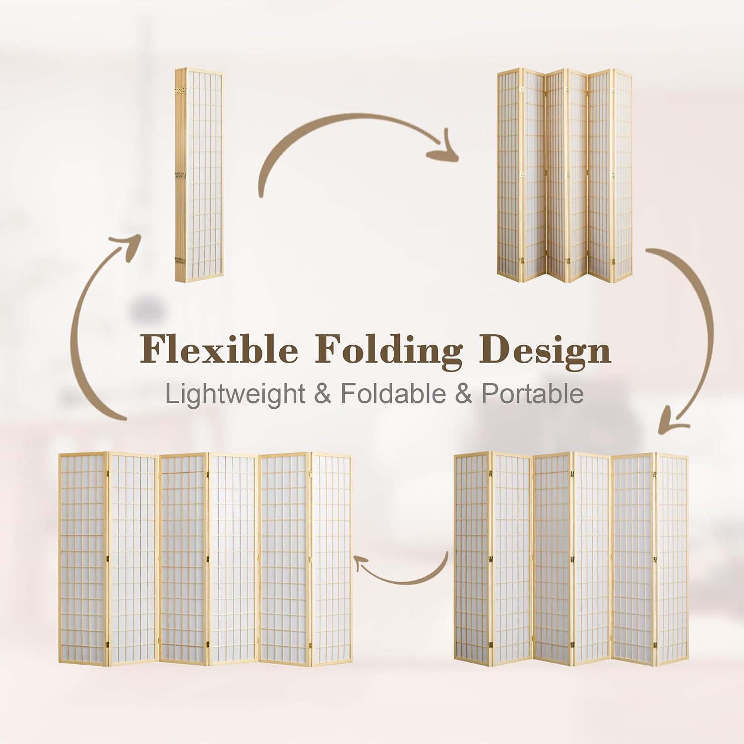 Partisi ruangan lipat 6 panel, - Shoji Screen Divider ulasan dan harga