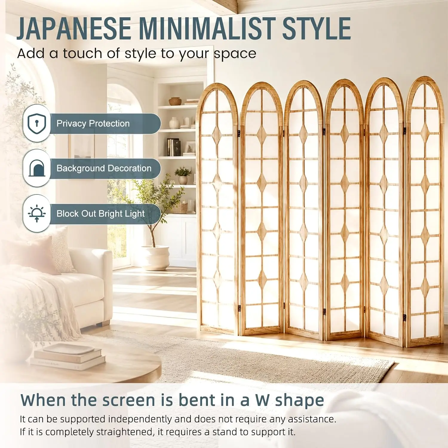 Pembatas Ruangan Shoji 6 Panel - Shoji Screen Divider ulasan dan harga