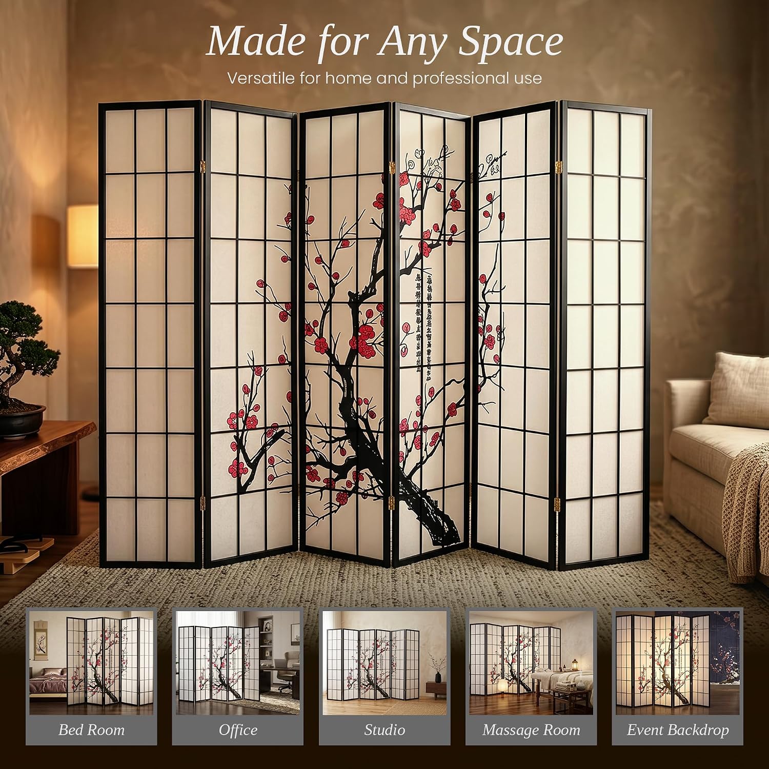 Pembatas Ruangan 6 Panel Gaya  - Shoji Screen Divider ulasan dan harga