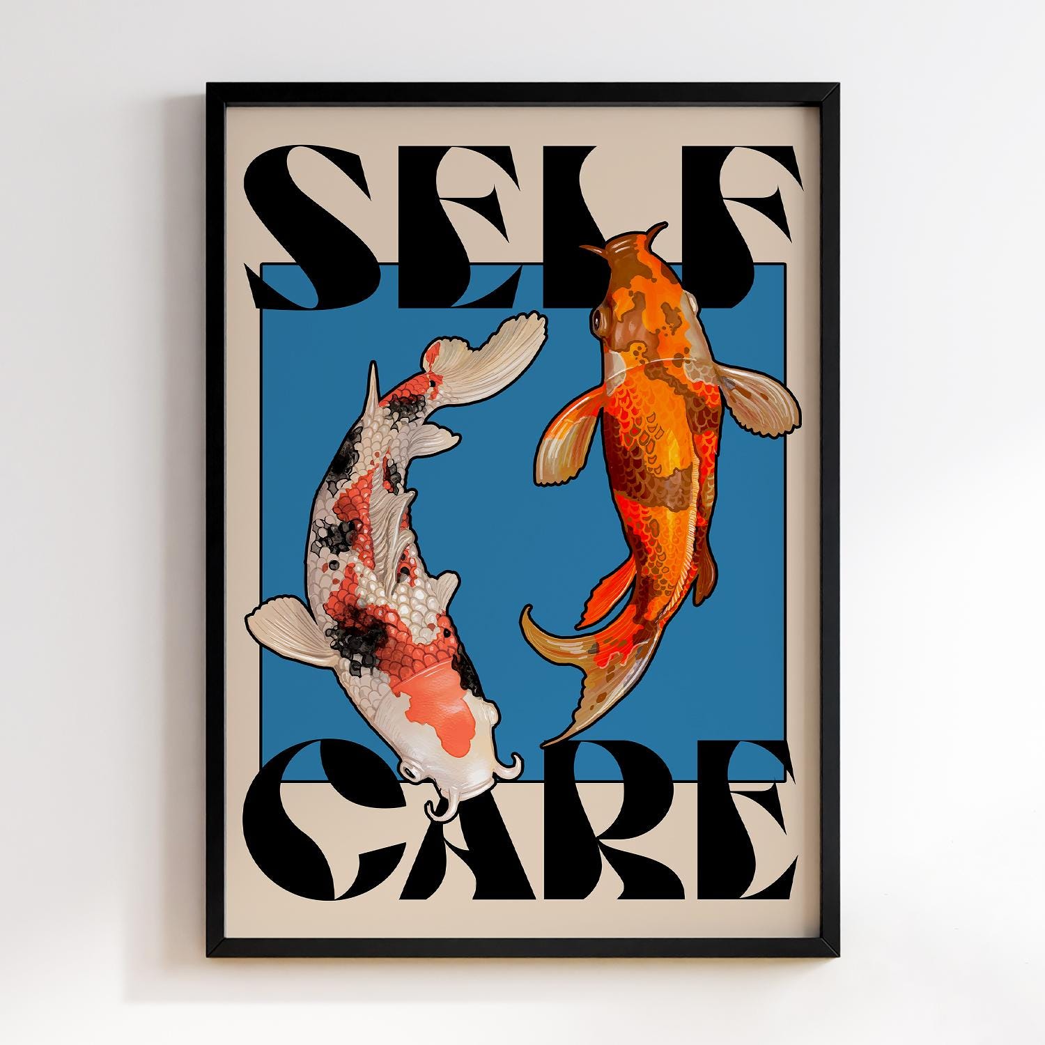 Poster Ikan Koi Terinspirasi Y - Japanese Minimalist Lifestyle ulasan dan harga