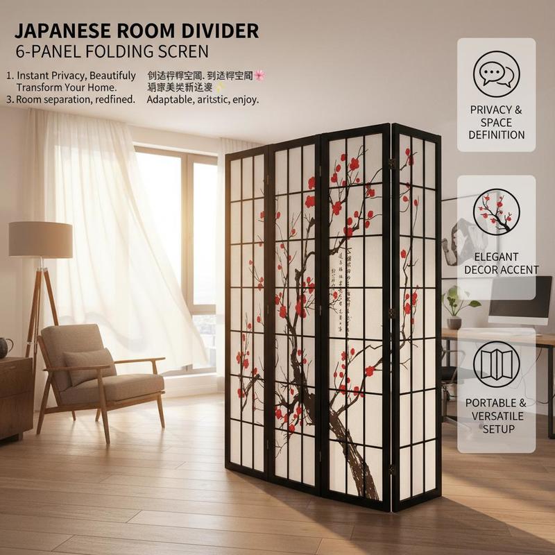 Partisi Lipat Kayu Jepang 6 Pa - Shoji Screen Divider ulasan dan harga