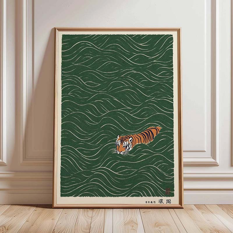 Poster Renang Harimau Jepang L - Japanese Minimalist Lifestyle ulasan dan harga